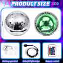 11.8 In Disco Ball Helmet, Silver Glitter Ball Hat, Sparkling Disco Party Decorations, Multicolored Reflective Mirror Glass Costume for Celebration Party Accessory Bar Nightclub DJ Cosplay