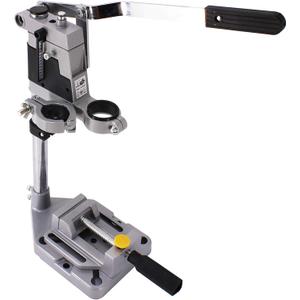 HFS(R) Adjustable Drill Press Rotary Tool Workstation Stand Universal Bench Clamp Support Tool for Hand Drill Single Hole Installation (Aluminum)