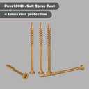 T.K.Excellent Deck Screws 3 Inch Wood Screws Outdoor #10 x 3, 175 Pcs, Rust Resistant Structural Fence Screws Torx Drive Screw, for Gazebos or Siding, Two T25 Bits, Brilliant Brown/Tan Ruspert Coating