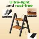 Taranta 2-Step Aluminum Ladder,Lightweight Folding Step Stool with Extra-Wide Anti-Slip Steps,330 lbs Capacity,Compact Space-Saving Design for Home,Kitchen and