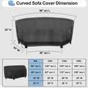 OutdoorLines Waterproof Curved Outdoor Sectional Cover - UV Resistant Windproof Patio Sectional Sofa Covers for Deck, Lawn and Backyard, Heavy Duty Furniture Covers (90Lx34Dx32Hx46FL, Black)