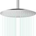 All Metal Rain Shower Head - Heavy Duty Stainless Steel, Easy Install, High Water Flow, Ultra-Thin Modern Design for Bathroom (Brushed Nickel, 16)