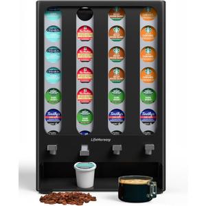 LifeMoreasy K Cup Holder Creative Coffee Pods Storage Stand Vending-Style K Pod Dispenser K Cup Organizer for 28 Pods