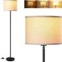 Modern Floor Lamps for Living Room Bedroom, Small Standing Lamp with Lampshade, Simple 58" Tall Lamp, Foot Pedal Switch, Black Floor Lamp for Office/Classroom/Kids Room (Bulbs Not Including)