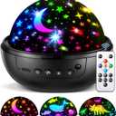 COOLNIGHT Night Light for Kids,93 Lighting+3 Films Kids Night Light Projector,Remote+Dimmable Star Projector,360 Ceiling Stars Glow in The Dark Stars,Christmas Gifts for 4 Year Old Boy Birthday Gift (Black)