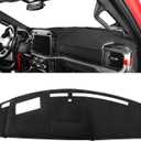 Pigenius Dash Cover for Ford F-250 F-350 F-450 F-550 2023-2026, Custom Fit Non Slip Dashboard Mat for Models with HUD with Center Speaker with 2 Glove Boxes, Polyester Dashboard Cover Black