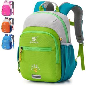 SKYSPER Toddler Backpack for Girls Boys Age 2-8, Cute Small Kids Backpack for Preschool Kindergarten and Travel, Green