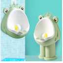 Frog Pee Training,Potty Training Urinal for Boys Kids Toddler Standing Urinal WallMounted Toilet with Funny Aiming Target,Green