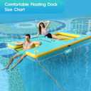 CALOBANA Inflatable Floating Dock with Boat Ramp,Lake Floats with Mesh,Tanning Pool Lounger Water Hammock for Family Party Pool Sea River Dock Boat