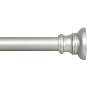 Kenney Nicholas Twist & Fit No Tools Tension Curtain Rod, 28 to 48 Inch Brushed Nickel Silver Extendable Rod, Easy Install