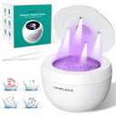 Ultrasonic Retainer Cleaner-45kHz Retainer Cleaner Machine,4 Modes Ultrasonic Cleaner for Dentures, Aligners,Mouth Guards, Braces,Toothbrush,Jewelry-200ML Dental Pod(White)