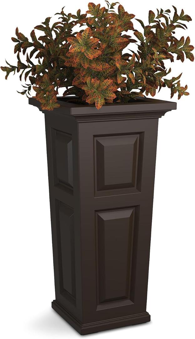 Mayne Nantucket 32-Inch Tall Planter Self-Watering, Weather-Resistant Planter for Flowers Durable Outdoor Design for Patio, Porch, or Entryway