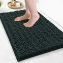 Arotive Luxury Chenille Bathroom Rug Mat, Extra Soft Thick Absorbent Shaggy Bath Rugs, Non-Slip Machine Wash Dry, Plush Bath Mats for Bathroom, Shower and Tub, 30x17, Dark Green