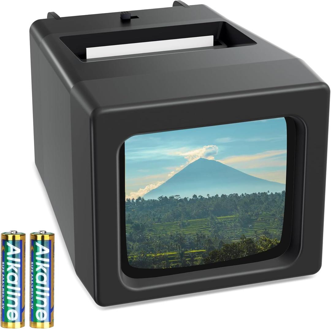 35mm Slide Viewer, 2X Magnification Slide Viewer for Viewing 35mm Slides, Slide Projector for Old Slides (2AAA Batteries Included)