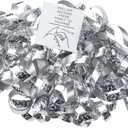 WRAPAHOLIC 12-Count Holographic Silver Self-Adhesive Curly Bows Gift Wrap Accessory - Perfect for Christmas, Birthday, Holiday, Party Favors Decorations