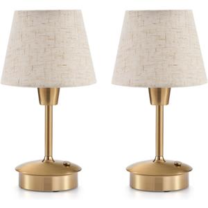 2 Pack Small Cordless Table Lamp for Restaurant Dinner Table, 5200mAh Battery Operated Lamps, Rechargeable Portable Dimmable Touch Bedside Night Light for Side End Table Dining Room Patio Outdoor