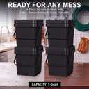 4 Pcs Plastic Bucket with Lid 5 Quart Square Bucket, Black