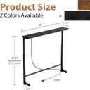 GRLEAF 35" Adjustable Height Narrow Console Table with Power Outlets, Long Sofa Table with Charging Station Behind Couch Table Skinny Entryway Table for Living Room, Hallway and Office Black, 35IN
