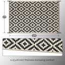 SAND MINE Reversible Mats, Plastic Straw Rug, Modern Area Rug, Large Floor Mat and Rug for Outdoors, RV, Patio, Backyard, Deck, Picnic, Beach, Trailer, Camping, Black & Beige, 6' x 9'