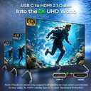 USB-C to HDMI 2.1 Cable 10FT,8K@60Hz,4K@240Hz/144Hz/120Hz, 48Gbps Thunderbolt 5/4/3 Type C to HDMI 8K Braided Cord, Support HDR HDCP2.3 for iPhone 17, MacBook Pro/Air iPad, Galaxy S26, Pixel 9, XPS