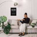 LMGOV Motivational Wall Decor, SUCCESS Office Wall Art for Men, Inspirational Canvas Painting for Bedroom, Black and White Poster for Bathroom, Home Office, Dorm, Gym (12'' x 16'', SUCESS)