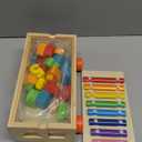 Shape Sorter - Wooden Xylophone and Montessori Number Puzzle Set for Babies - Educational Sorting Game with Storage Car for Toddlers