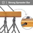 SUNCREAT Double Outdoor Hammock, Polyester Rope Hammock with Strong Spreader bar, Gray