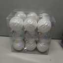 2 x White Iridescent Christmas Ball Ornaments, 9pcs 3 Iridescent White and Transparent Shinny Hanging Ornaments for Christmas Tree Decoration Xmas Home Decor Christmas Party Holiday Decorations