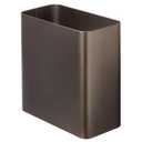 mDesign Stainless Steel Slim Rectangular Modern Metal 2.6 Gallon Trash Can Wastebasket, Bronze