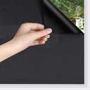 WPCTEV Static Cling Total Blackout Privacy Window Film Cover 100% Light Blocking No Glue Black Window Tint for Home Room Darkening Easy Removal 17.7 Inch x 6.5 Feet