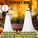 Weysat 2 PCS Light Up Ghost Outdoor 70'' Large Halloween Decorations Spooky Standing Ghost Decor Halloween Gauze Decorations for Front Porch Yard Garden Yard Patio Lawn Party
