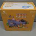 105Pcs Kids Kitchen Toy Accessories, Toddler Pretend BBQ Camping Cooking Playset, Play Pots, Pans, Utensils Cookware Toys, Play Food Set, Vegetables, Learning Gift for Girls Boys (Pink)