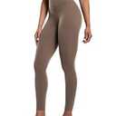 POSHDIVAH Women's Yoga Leggings High Waisted Cloud-Feeling Workout Lounge Soft Pants 25" for Running Athletic Gym Coffee Medium