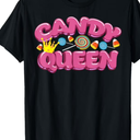 Funny Candy Queen Gift for Lollipop Lover Sweet Tooth Women TShirt, Size  1X