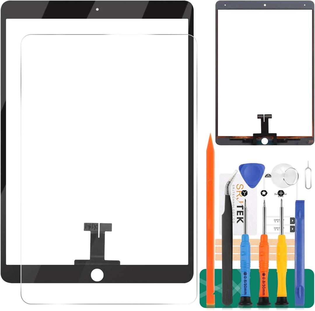SRJTEK for iPad Pro 10.5 2017 A1701 A1709 Touch Screen Replacement Kit (Not LCD) for iPad Air 3 Digitizer 10.5 2019 A2153 A2123 A2152 Touch Panel Sensor Glass Repair Parts (Black)