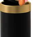 Mini Trash Can with Lid, Metal Small Tiny Mini Trash Bin Can, Mini Countertop Trash Cans for Desk Car Office Kitchen, Swing Top Trash Bin 1.5 L/0.40 Gal (Black)