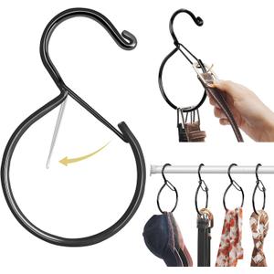 4 Pack Belt Hanger, Belt Hanger for Closet, Rust-Proof Belt Organizer for Closet, Holds Ties, Scarves, Hat, Bags & Accessories, Black
