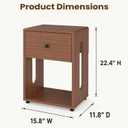 Modern Night Stand Mid Century Walnut Bedside End Table for Bedroom