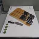 NIUXX Bamboo In-Drawer Knife Block Set for 16 Knives(Not Included), Large Kitchen Detachable Washable Cutlery Slot Organizer Storage Holder for Sharpening Steel and Cutter