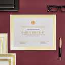 Sustainable Greetings 50 Sheets Gold Foil Award Certificate Paper 8.5 x 11 for Printing - Blank Cardstock for Graduation, Diploma and Achievement (White Awards Certificates)