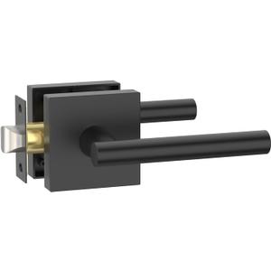 Amerdeco 1 Pack Matte Black Passage Door Handles,Heavy Duty Non-Locking Door Lever for Hall, Closet,Office Area, Shopping Malls AM0031