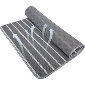 REEZEIVI Breathable Dog Crate Pad with Anti-Slip Bottom, 3D Air Mesh, Non-Stuffy Dog Sleeping Mat, Machine Washable (40x28, Silver Grey)