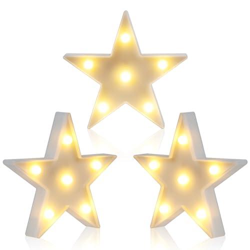 clothmile 3 PCS LED Night Light LED White Star Night Light Can Be Hung on The Wall Kids Room Light, Suitable for Birthday Party Holiday Decoration Baby Room Nursery Decoration
