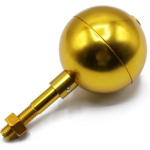 3" Flag Pole Ball Topper Ornament, Weatherproof Flagpole Top Replacement, Fits Most In Ground Flag Poles, Trucks & Solar Lights, Gold Aluminum Anodized Finish