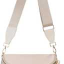 FEIBOON Spacious Nylon Crossbody Bag Bum Bag Handbags Wallets Purses Trendy Shoulder Bag for Women (Beige)
