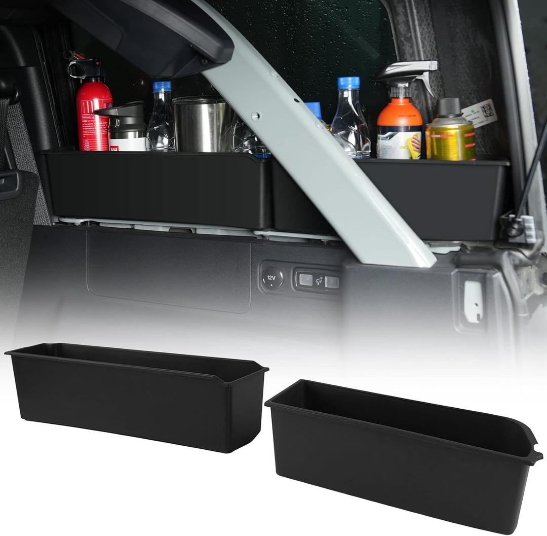 Trunk Storage Tray Organizers Rear Cargo Side Box Applicable to Ford Bronco 2021 2022 2023 4 Door, Trunk Caddy Box, Internal Accessories, Black Matte Finish (Right Storage Box)