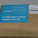 Accusize Industrial Tools 7-Ps Indexable Carbide Turning Tool Set, 1/2" Shank, C6 Grade TiN Coated Inserts, in Fitted Aluminum Case, 2387-2004