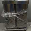 simplehuman 58 Liter / 15.3 Gallon Rectangular Dual Compartment Recycling Step, Brushed Stainless Steel with Soft-Close Plastic Lid Kitchen Trash Can