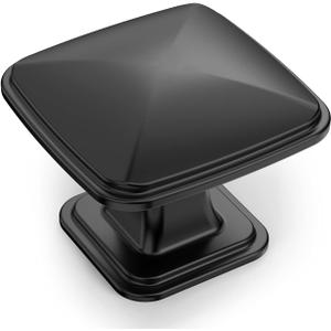 Amerdeco 10 Pack K0003MB Matte Black Cupboard Drawer Knobs Kitchen Cabinet Knobs Single Hole Cabinet Handles Dresser Knobs
