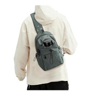 SEAFEW Small Green Sling Crossbody Backpack Shoulder Bag for Men Women - Mini One Strap Sling Bag Fanny Pack Daypack, Waterproof Nylon Chest Bag for Motorcycle Hiking Travel Gym Sport, Green Upgraded Version